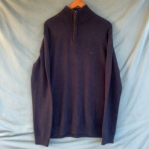 EUC Rodd & Gunn Merrick Bay 1/4 Zip Sweater Dark Blue Mens Sz Large Knit Cotton